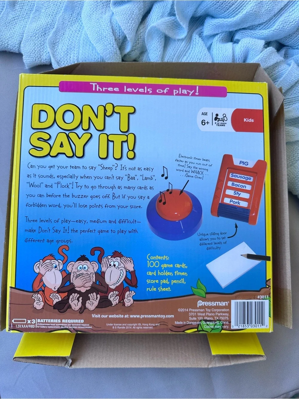 Don't Say It! Family Party Game - Yellow & Blue Box